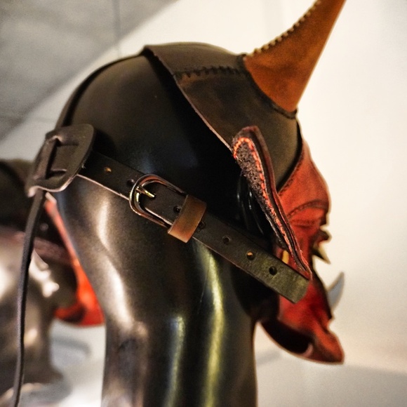 HalloweenHandmade Leather Demon Face Mask Fetish Masquerade BDSM Costume Cosplay - Picture 6 of 8